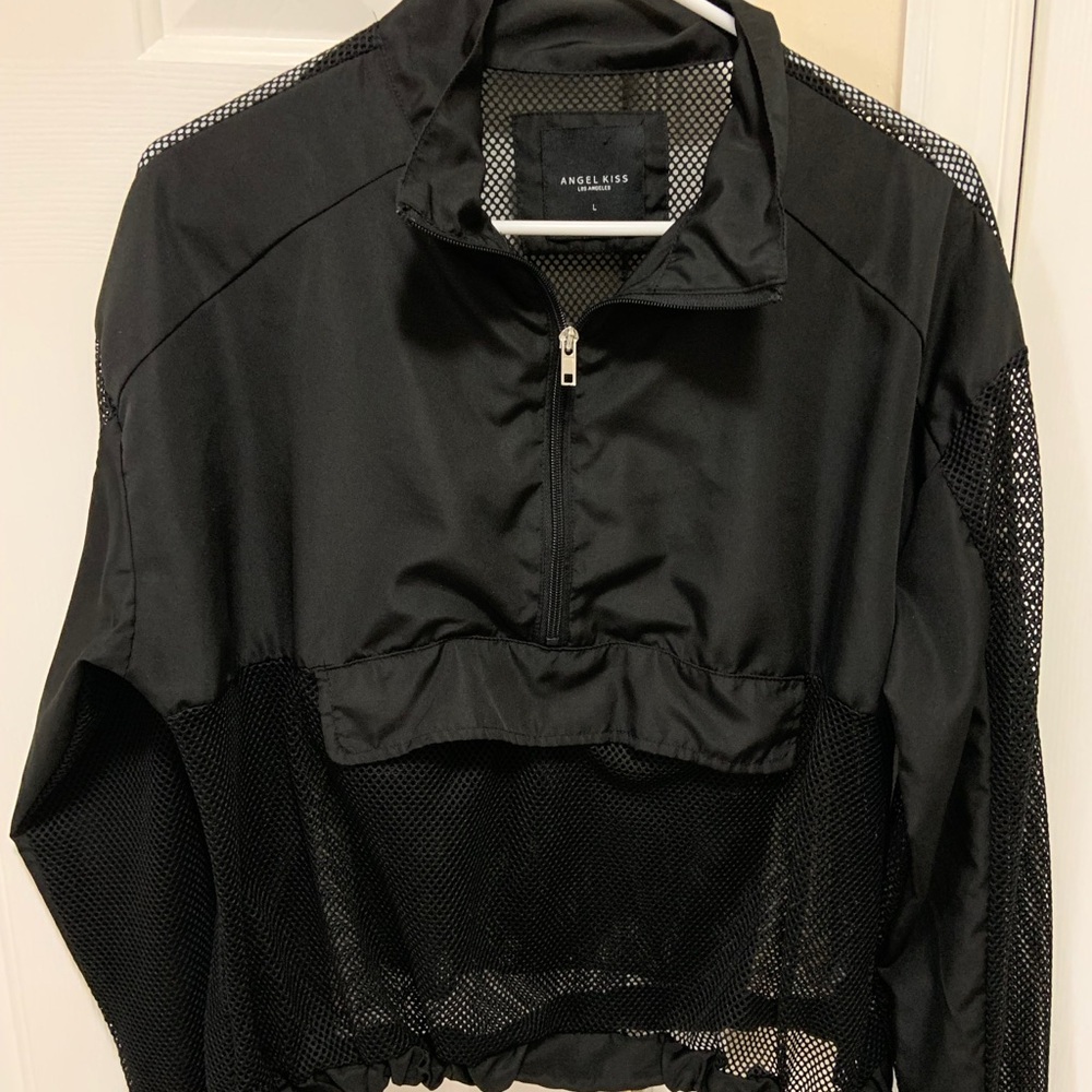 Angel Kiss Black Mesh Bomber Jacket
